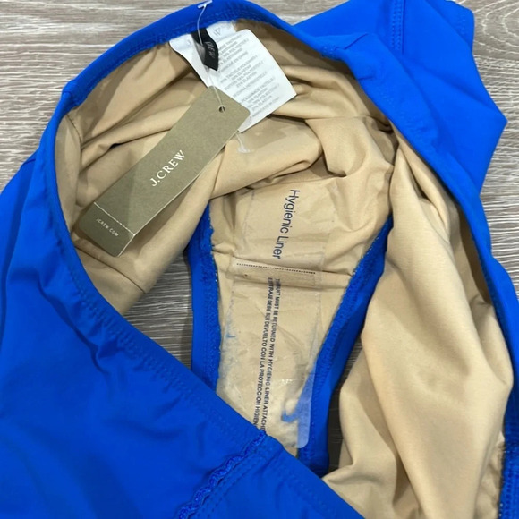 NWT J. Crew High Rise Waist and Triangle Top Bikini Swimsuit Blue Floral S - Picture 8 of 16